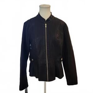 Baccini Women's Outerwear Jacket Size PXL Black Fitted Style